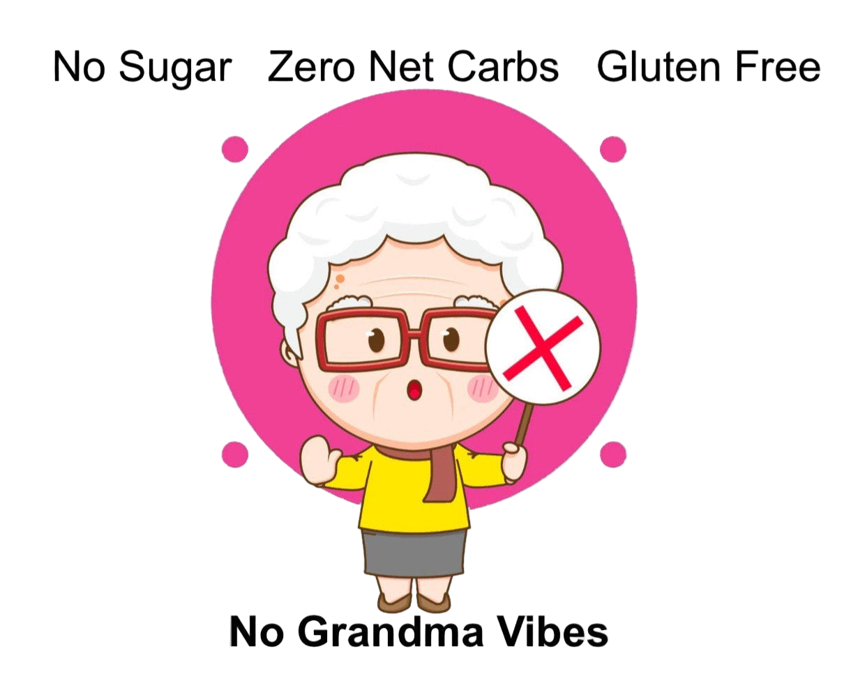 Cartoon character with glasses holding a sign with a red 'X' against a pink circle, with text about dietary labels.